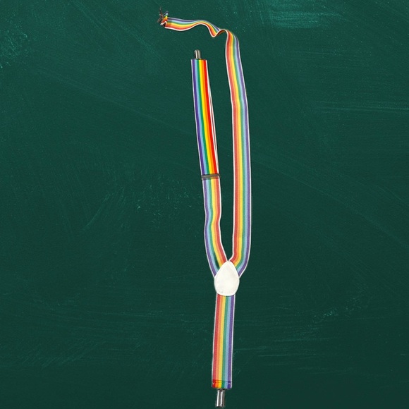 Rainbow Suspenders Adjustable Girls Boys Multicolored Elastic Metal Clips - Picture 1 of 3